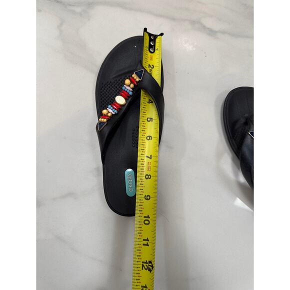 OkaB Women's Black  Summer Flip Flop Sandals Made in USA Size ML - Picture 10 of 11